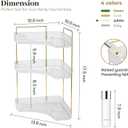 Aveniee Corner Bathroom Counter Organizer, Bathroom Countertop Shelf Makeup Storage, Clear Perfume Tray Holder (3 Tiers, White)