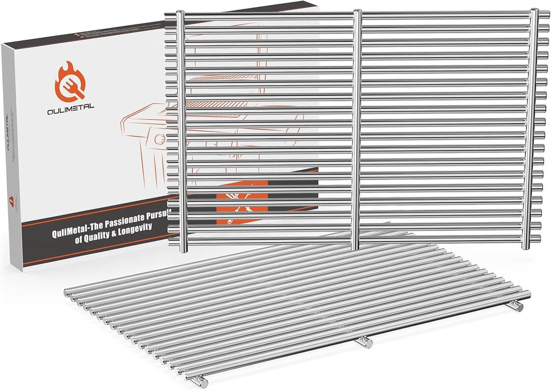 QuliMetal 19.5" 9MM Thick Grill Grates for Weber Genesis 300 Series, SUS304 Weber Genesis Grill Parts, Replacement for Genesis E310 S310 E320 S320 E330 S330 (20072016), Replaces Weber 7524 & 7528