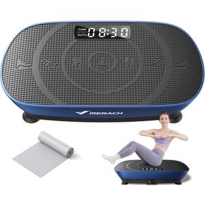 MERACH Vibration Plate Exercise Machine, Whole Body Workout Equipment for Women, Bluetooth and Silicone Pedal, Vibration Plate with Auto Mode, Vibrate Fitness Platform for Home