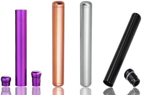 4 Pack Metal Tube Container Waterproof Storage Tube Holder, Travel Storage Box Fit in Pocket Purse Lightweight Portable for Travel