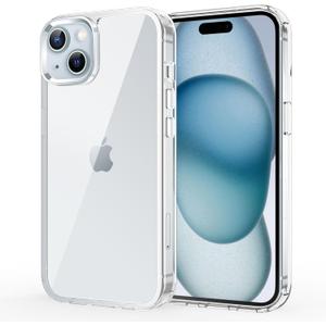 4 x iCatchy for iPhone 15 Plus Case 6.7-Inch, Shockproof Bumper Phone Cover, Anti-Yellowing Clear Back Compatible with iPhone 15 Plus (Clear)