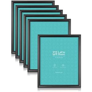 LaVie Home 8x10 Picture Frames (6 Pack, Black) Simple Designed Photo Frame with High Definition Glass for Wall Mount & Table Top Display, Set of 6 Classic Collection