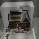 MOMENTS IN TIME Light Up Sugar Shack Christmas Village House Hand-Painted Polyresin Cabin Scene with Horse & Dog, Winter Holiday Dcor, Battery Operated Warm LED Lights