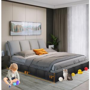 Hiflora 7 Pack Under Bed & Couch Blocker for Pets and Toys - 83" Length, 11.8" Height for One Side of Queen Bed | Includes Sticky Tape, Connectors & Zip Ties - Black