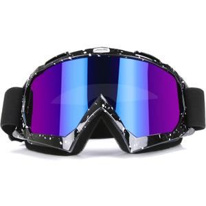JAMIEWIN ATV Goggles for Dirt Bike, Motorcycle, Motocross, UTV, MX, Offroad Riding - Anti UV, Dustproof, Anti Fog, Racing, Skiing Goggles for Men, Women, Youth, Kids (Marble Black Frame+color Lens)
