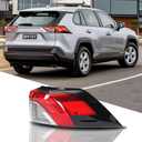 LED Tail Lights Taillights Assembly for 2019-2021 Toyota RAV4 Outer right, Red Rear Brake Signal Plate Tail Lamp Replacement W/O Bulb and Harness 2020 19 20 21 (Outer, Passenger Side (Right))