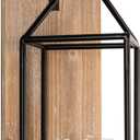 Homemory Wall Candle Sconce, Wood Rustic Candle Holder Decorative Candle Lantern with Glass Holder, Wall Decorations for Living Room, Dining Room