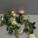 2 Pcs Flower Garland with 19.6 Ft Lights, 13.2 Ft Pink Floral Garland Fake Flowers for Wedding Arch Party Wall Garden Room Decor