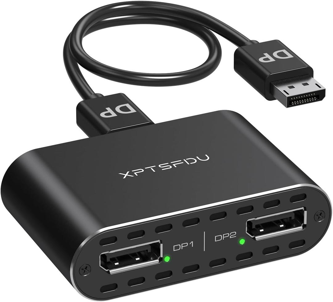 DisplayPort to Dual Displayport Splitter 4K120Hz DP to Dual DP Splitter for Dual Monitors Supports Mirrored/Extended Display for Windows Only