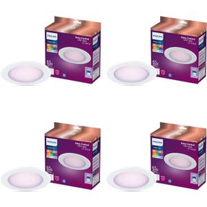 Philips Smart 5-6 Inch Retrofit Recessed Downlight 4-Pack, 750 Lumens, LED Color Changing Lights, Connects to Wi-Fi, Control with Voice or App, Powered by WiZ Connected
