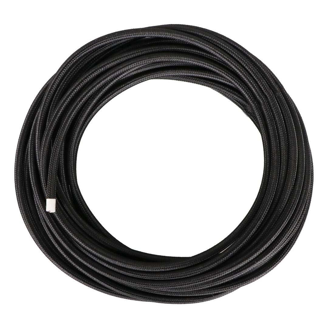 Helunsi 32.8ft Cloth Covered Lamp Cord, 18 AWG 2 Conductor Black Vintage Electrical Cord Braided Electrical Wire, 18 Gauge Round Rayon Fabric Covered Wire for DIY Antique Industrial Lighting Project