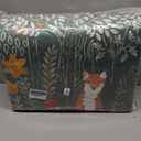 Cute Woodland Forest Living Room Rug Vibrant Blue Botanical Floral 6x9 Area Rug Washable, Whimsical Nature Animals Kids Rug Boho Vintage Aesthetic Carpet for Nursery Dining Room Entryway Bedroom