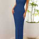 PRETTYGARDEN Summer Dresses for Women 2026 Lace Floral Bodycon Semi Formal Party Wedding Guest Boho Maxi Dress(Dark Blue,Medium) (Blue, M)