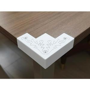 White Metal Corner Protector 3.3 * 3.3 * 1 in Decorative Wood Funiture 4pcs Barn Sliding Door Corner Guards Metal Table Corner Antirust Zinc Alloy Edge Cover Bracket with Screw