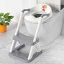 Potty Training Seat, SKYROKU 8868 Upgrade Toddler Toilet Seat for Kids Boys Girls, 2 in 1 Potty Training Toilet, Splash Guard Anti-Slip Pad Step Stool,New Sector-Shape Stabilized Base (Grey)