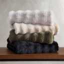 Riverbrook Home Wavy Faux Fur Throw, 50 x 60 Inches, Ultra Soft Plush Decorative Accent, Black