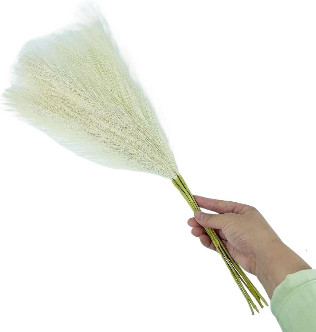 Pampas Grass Large 55CM Fluffy Pampas Grass Decor Flower Fake Plant Reed Simulated Wedding Party Home Decoration Artificial Flowers(Bg) (1pc)