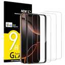 NEW'C 2 Pack Designed for iPhone 17, 17 Pro, iPhone 16 Pro Screen Protector (6.3 inches), Enhanced Tempered Glass Protection with easy installation tool included,Case Friendly Ultra Resistant (Transparent)