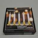 Verdenu Christmas Window Candles, 12 PCS Battery Operated Flameless LED Window Lights with Remote & Timer, 3D Flickering Taper Candle for Wedding Party Decorations