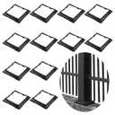 Thyle 12 Pcs 6 x 6 Inches Vinyl Post Sleeve Black Adjustable Post Skirt Base Eusable Column Wrap Trim for 3 to 6.5 Inch Porch Fence Deck Stairs Rails