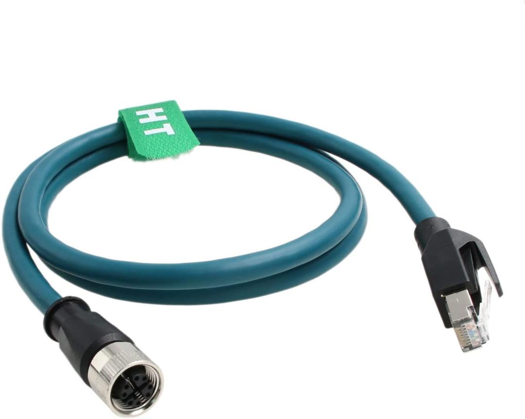 Ethernet Cable M12 X-Coded 8 Pin Female to RJ45 Cat7e Patch Cord for Industrial Automation Actuator Sensor Profibus Network Switches 2M
