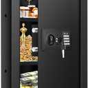 25.6" Tall Wall Safes Between the Studs Fireproof, Combination Lock Hidden Safe with Removable Shelf, Heavy Duty Fireproof in Wall Safe with Hidden Bottom Compartment for Documents Money Valuables