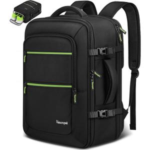 Vancropak Travel Personal Item Backpack for Spirit Airlines with Shoe Compartment Removable, 18x14x8 TSA Approved Underseat Carry on Backpack, Large Luggage Suitcase Bag Fit 17.3" Laptop, Black