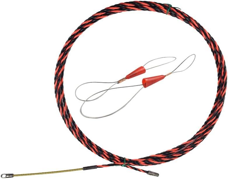 33ft/10m Fish Tape Cable Puller Kit - 6mm Diameter PET Electrical Wire Snake Tools for Wall Plate Wiring,Cord Threader Walls,Electrical Wire Fish Tape,Polyester Fish Tape for Cable