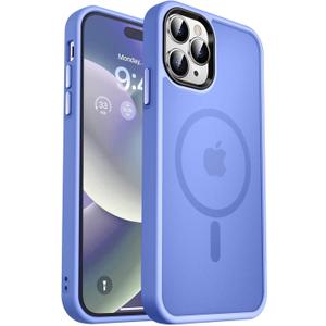 MOCCA Strong Magnetic for iPhone 14 Pro Max Case [Compatible with Magsafe] [10FT Military Grade Protective] Translucent Matte Slim Shockproof Case for iPhone 14 Pro Max 6.7" -Blue