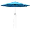 Blissun 9' Outdoor Patio Umbrella, Outdoor Table Umbrella, Yard Umbrella, Market Umbrella with 8 Sturdy Ribs, Push Button Tilt and Crank, Navy Blue