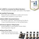 Panasonic Cordless Phone with Advanced Call Block, Link2Cell Bluetooth, One-Ring Scam Alert, and 2-Way Recording, Answering Machine, 5 Handsets - KX-TGF975B (Black/Silver Trim)