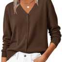 ZESICA Women's Fall Long Sleeve Wool Blend Lightweight Cardigan Sweaters | Button, V Neck, Casual Open Front Soft Sweaters, Solid Color Daily Knitwear, Work Business, 2026 Fashion Trendy Clothes Large
