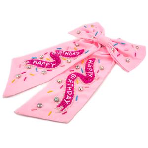 Happy Birthday Hair Bow for Girls Hair Ribbon Bow Hair Clips with Long Tail