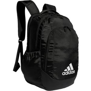 adidas Defender Sports Backpack with Shoe Compartment, Soccer Bag, Black/White, One Size