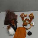 Silkfly 5 Pieces Deer Costume Reindeer Antlers Headband Deer Tail Nose Tutu Skirt Socks Horns Headpiece for Adult Mardi Gras Party Holiday Cosplay Accessories Black