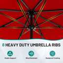 AreShark 9 FT Patio Umbrella for Outdoor, Outdoor Table Umbrella with Push Button Tilt and Crank, Outdoor Patio Umbrellas with 8 Sturdy Ribs for Market, Garden, Pool (Red)