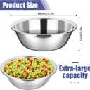 Nuogo 2 Pack 17 Quart Large Mixing Bowl Oversized All Purpose Stainless Steel Mixing Bowl Metallic Flat Base for Home Commercial Prepping Baking Marinating Cooking Brining