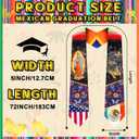 Berlune Graduation Stole Sash Class of 2026 Mixed Flag Grade Sash 72 Inch Our Lady of Guadalupe Honor Stole for Graduation
