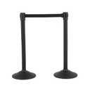 US Weight Sentry Stanchion with Retractable Belt, Easy Connect Assembly, Black, 6.5' Belt (2 Pack)
