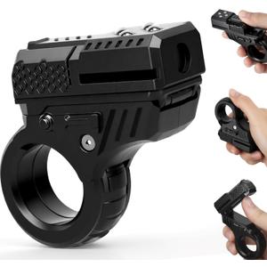 3D Fidget Slider Toy for Kids Adults, Fidget Ring, Plastic 5 in 1 EDC Fidget Spinner Desk Toy for Stress Relief, Finger Hand Roller Gifts for Office Classroom Boys Men (Black)