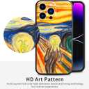 Berkin Arts Compatible with iPhone 15 Pro Max Case Silicone Cover with Screen Protector Shock Art Abstract Painting (The Scream by Edvard Munch)