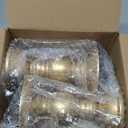 2 Pcs Gold Pillar Candle Holders, Gold Candlestick Most Ideal for 3" Pillar Candles, Gifts for Wedding, Party, Home, Spa, Reiki, Votive Candle (2 x S)