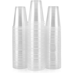 100 Pack 8 Oz Plastic Cups, Clear Plastic Cups 8 Oz, Durable Party Cups for Home Office Outdoor