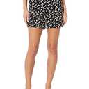 Amazon Essentials Women's Mid-Rise Slim-Fit 5 Inch Inseam Khaki Short, Black White Floral, 18
