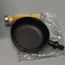 2-Piece Cast Iron Egg Skillet Set - Camping Cookware with Heat-Resistant Wooden Handles, Non-Stick 4-Compartment Pan & Small Single-Skillet for Home & Outdoor Use