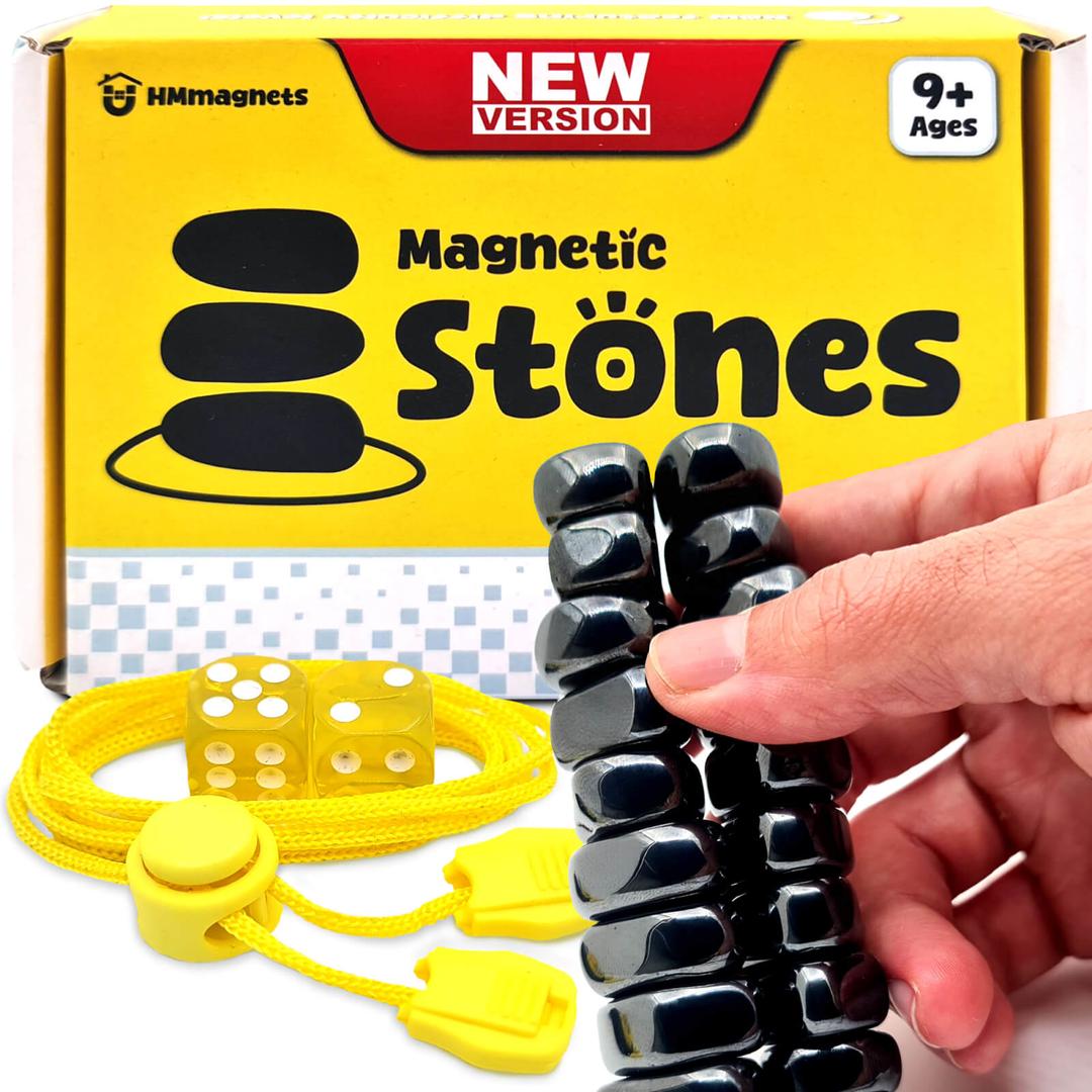 Magnetic Chess Game with Stones & String