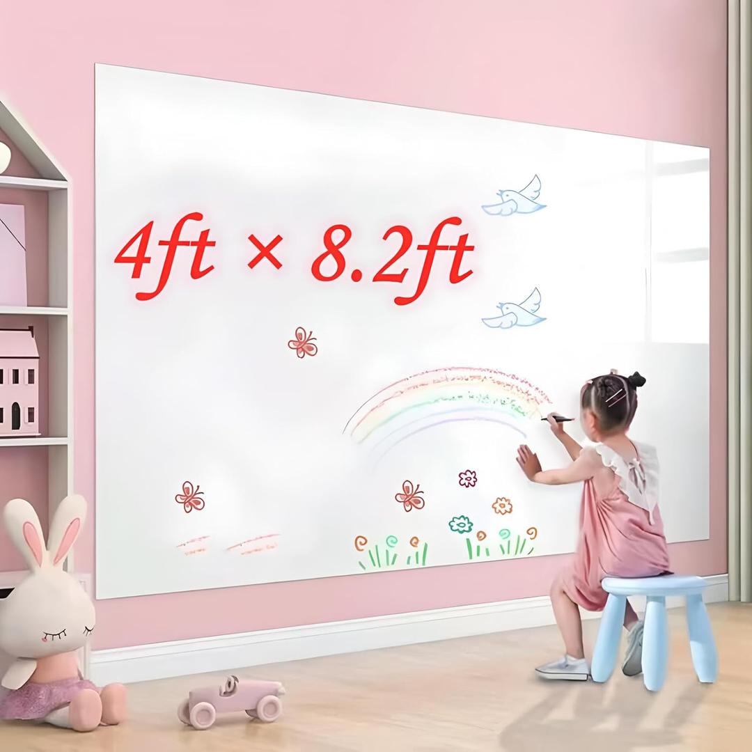 48" x 100" Dry Erase Whiteboard Wall Decal, Stick and Peel, Self-Adhesive Vinyl Roll, Bonus Marker (48100 Inches)