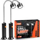 Father's Day Gifts for Dad Unique: 2 Pack Magnetic Grill Light BBQ Grilling Accessories with 8.3" Extended Gooseneck - Bright LED Smoker Tools - Mens Brithday Gifts Ideas for Husband Boyfriend