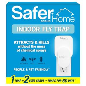 Safer Home Indoor Plug-In Fly Trap - SH502 - Effective Fruit Fly Traps for Indoors, Gnat Traps for House Indoor, 400 Sq Ft Protection - Style: 1 Device + 2 Glue Cards