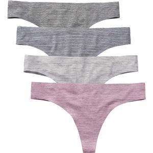 Wealurre Women's Cotton Thong Breathable Panties Low Rise Underwear (Medium)